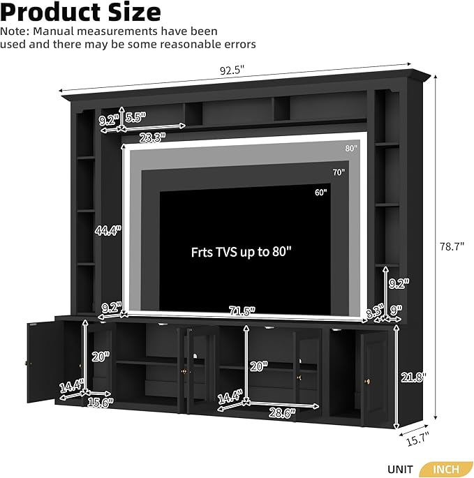 Merax Modern 4 Piece Entertainment Wall Unit