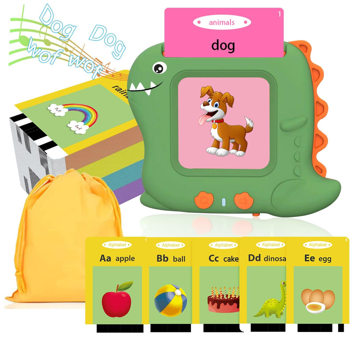 Toddler Toys Talking Flash Cards for 1-5 Years Old, 336 Sight Words Language Learning Toys, Autism Sensory Toys for Autistic Children, Montessori Toys, Educational Birthday Gifts for Toddlers (Green)