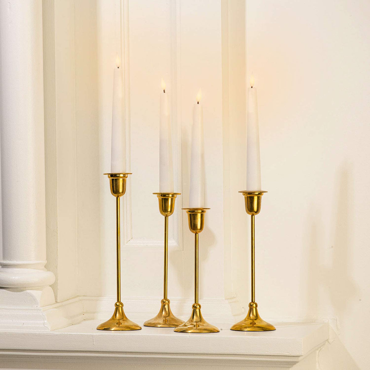 LampLust Flameless Taper Candles, Realistic Flame with Wick, 7 Inch, 10 Pack, Ivory Wax, Flickering Flameless Candle LED, Remote Included, Home Decor, Christmas Party Decorations, Wedding Centerpiece