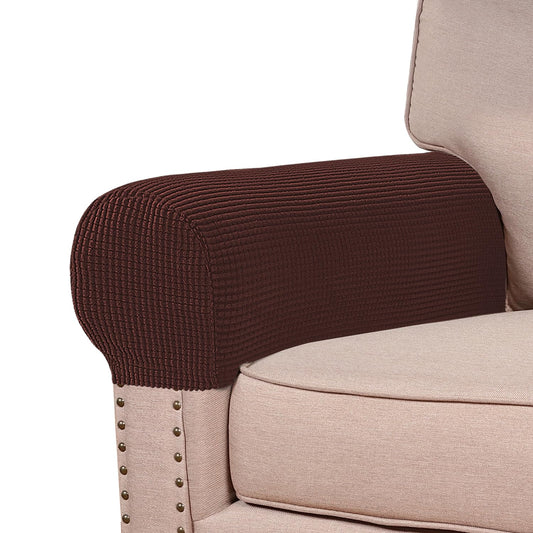 Turquoize Stretch Armrest Covers for Chairs and Sofas Couch Arm Covers for Sofa Spandex Jacquard Armrest Cover Anti-Slip Furniture Protector Armchair Slipcovers for Recliner Set of 2, Burnt Brick