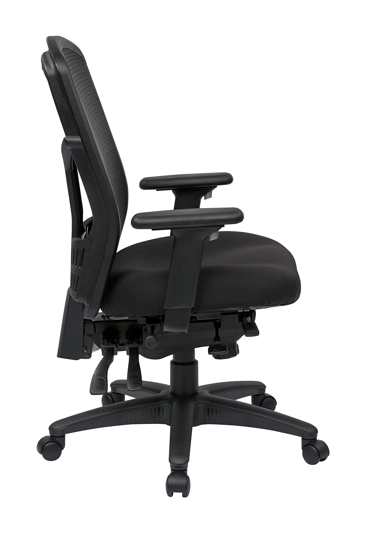 Office Star ProGrid Breathable Mesh Manager's Office Chair with Adjustable Seat Height, Multi-Function Tilt Control and Seat Slider, High Back, Coal FreeFlex Fabric