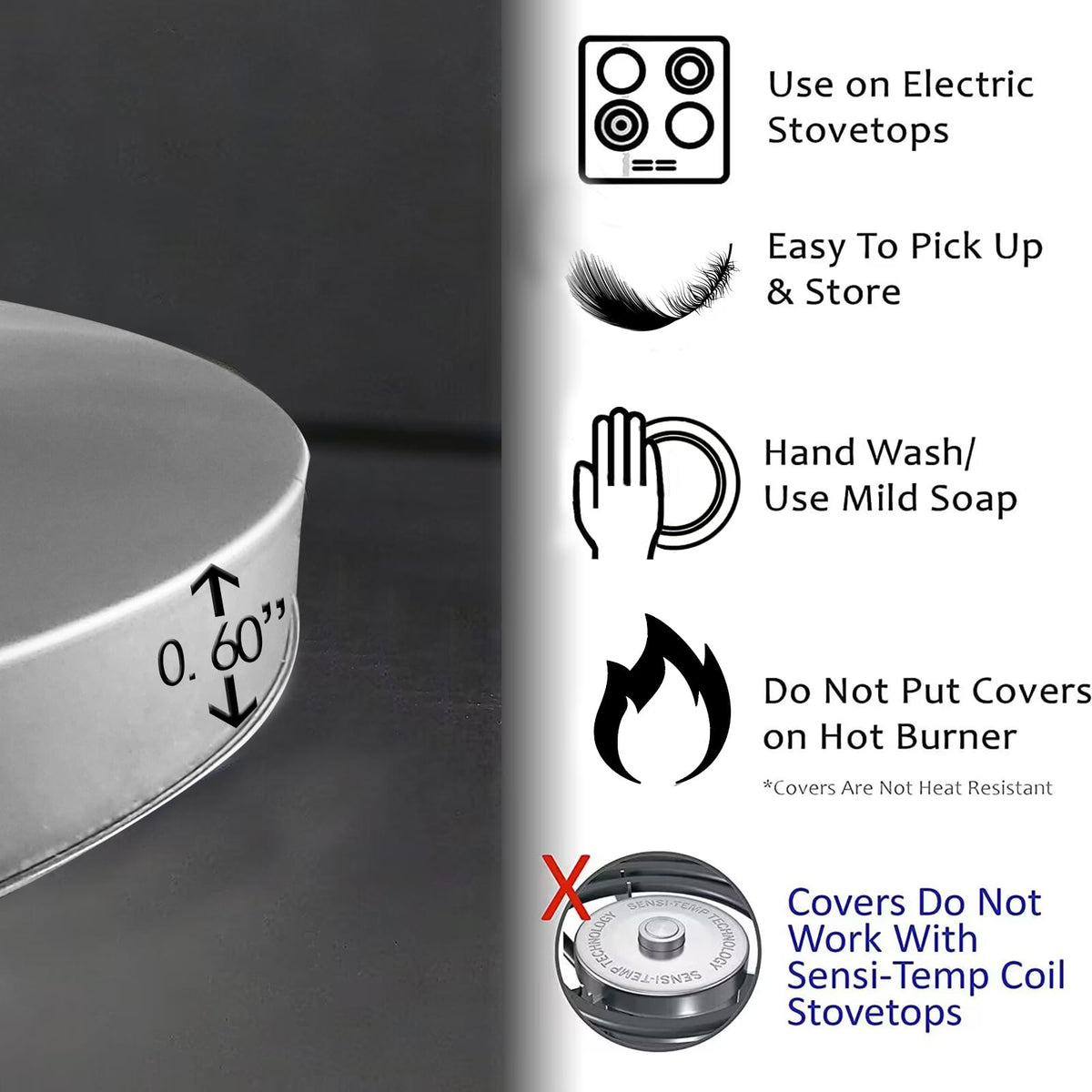 Home Sweet Home Electric Stove Burner Covers Modern Round Metal Stove Burner Covers,Set of 4,Beautiful Burner Covers,Light Blue Stove Top Covers Electric Stove Cooktop Decorative Kitchen Decor