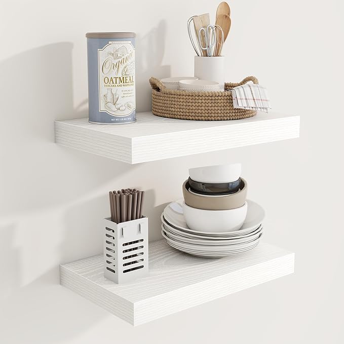 Acovy 16 Inch Floating Shelves, 9.3" Deep Floating Shelf Wall Mounted, Rustic