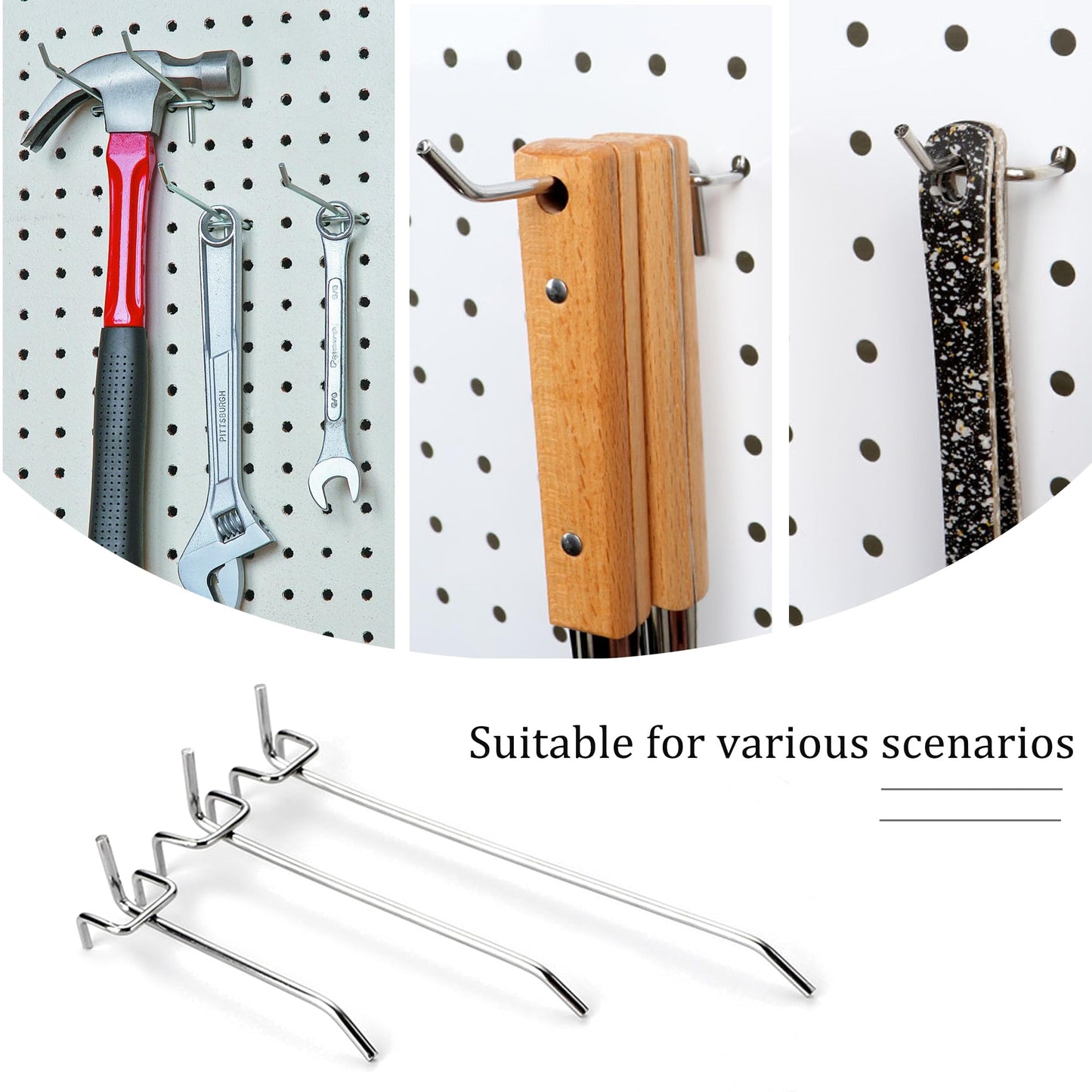 Wohegyy pegboard Hooks, Heavy Duty Peg Board Organizer Accessories,Metal Hooks for pegboard,peg Board Hooks for Hanging for 1/4" Pegboard Hanging Tools Garage (90 Pack)