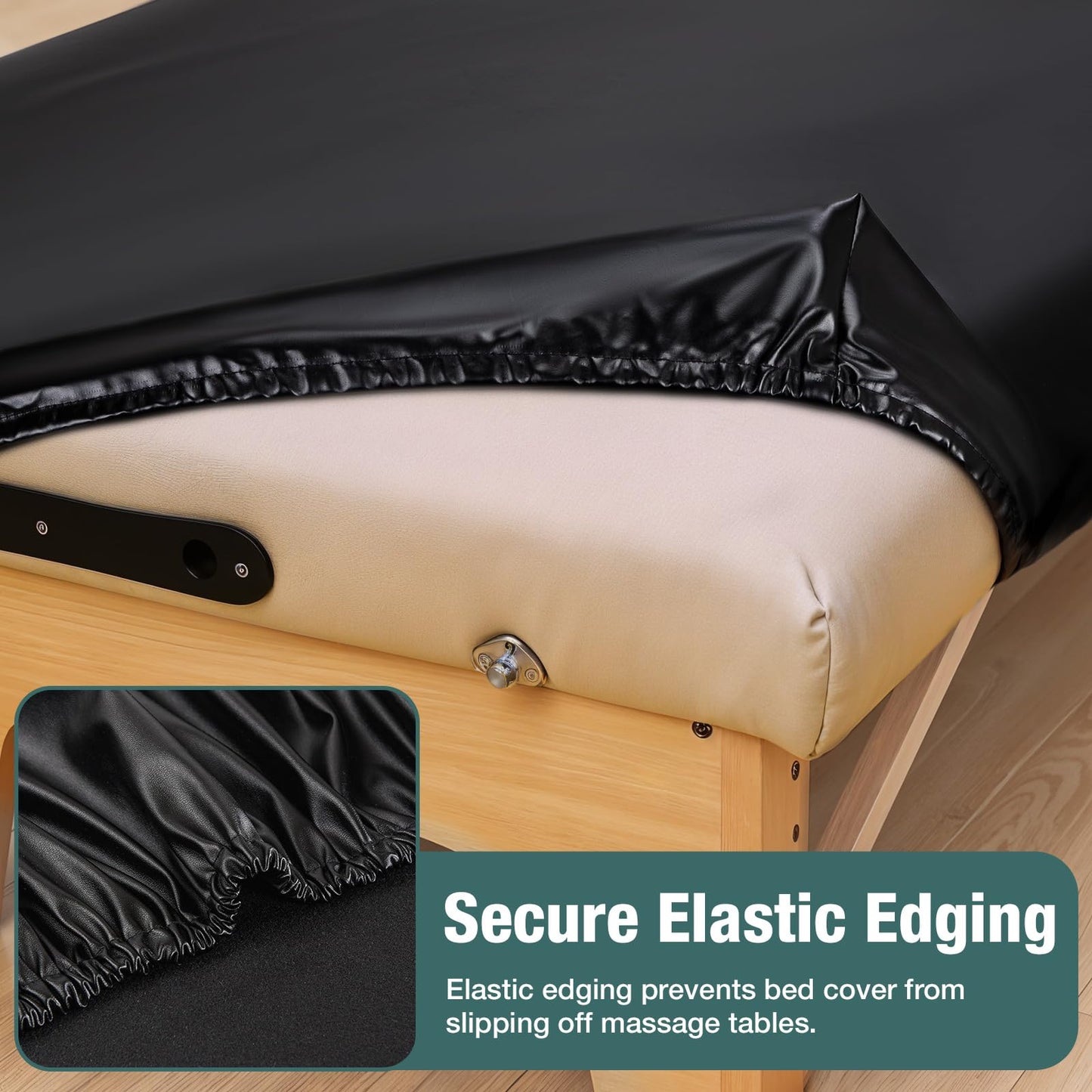 PU Leather Massage Table Cover Fitted with Elastic Band, Waterpoof Oilproof, 77x31.5 in Massage Bed Cover Protector, ONLY Fits 77in/195cm Length for Tattoo/Spa/Lash Bed, Wipeable Waxing Table Covers