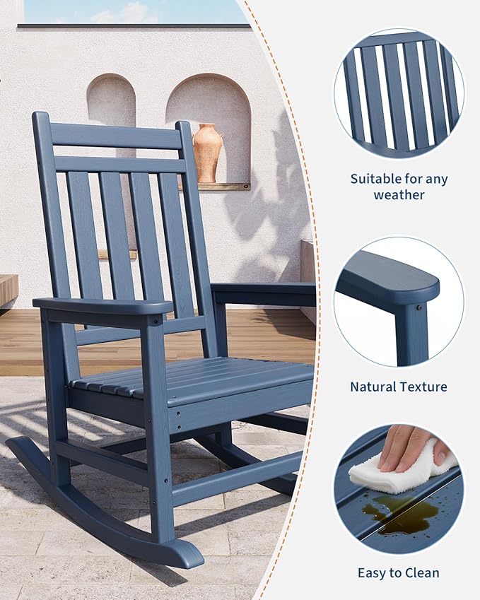 GarveeLife Poly Lumber Rocking Chair Outdoor Set of 4