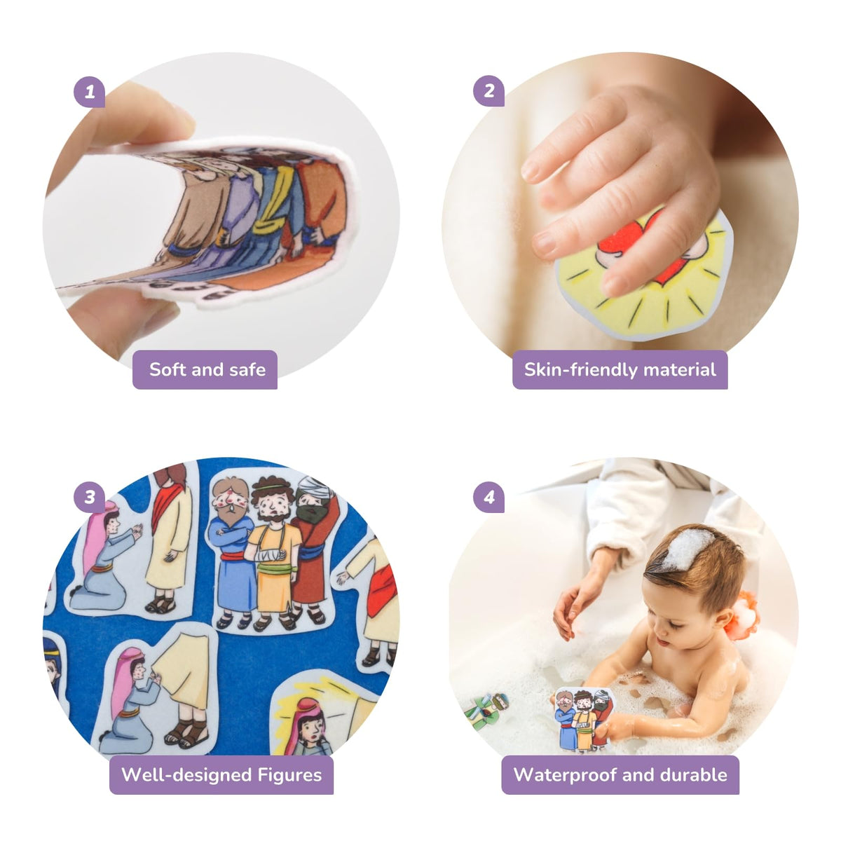 CHEFAN 4 Pack Felt Board Bible Stories Set, Flannel Board Stories,Precut Christian Flannel Graph Bible Toys for Kids, Include Prophet Jeremiah, Elisha and The Syrians, Nehemiah, Jesus Heals The Sick