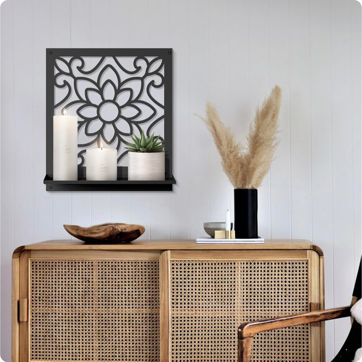 Metal Wall Candle Sconce Holder, Rustic Bathroom Wall Decor for Living Room Bedroom Bathroom (2 Pack, 11.8 x 13 in)