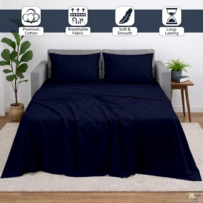 Cottington Lane Sleeper Sofa Sheets Queen Size, 4 Piece Premium Quality 100%