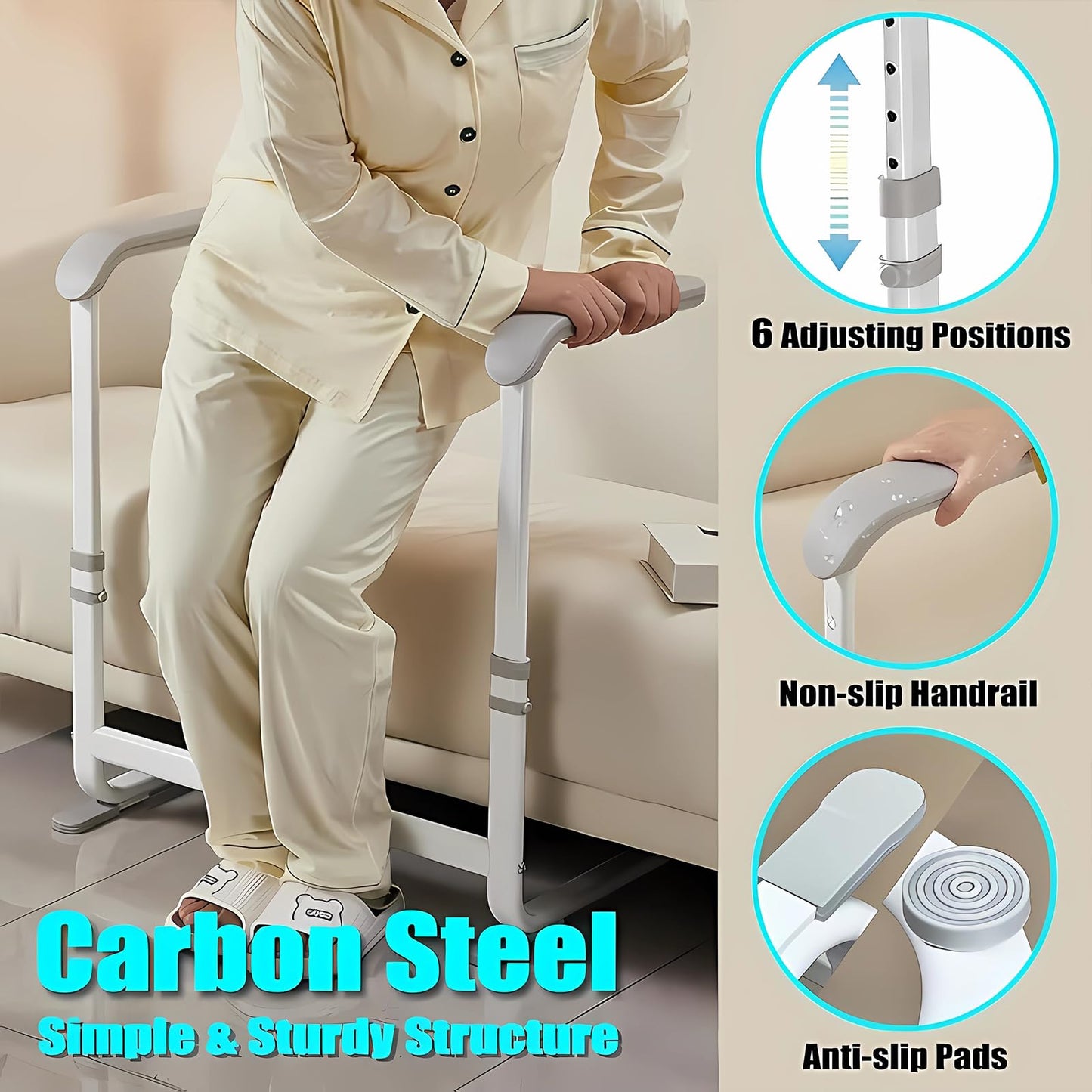 Adjustable Sofa armrest, Supporting and Assisting Independent Living, Suitable for the Elderly and Disabled, Safe and Slip Resistant-Heavy Duty 6-Speed Sofa armrest