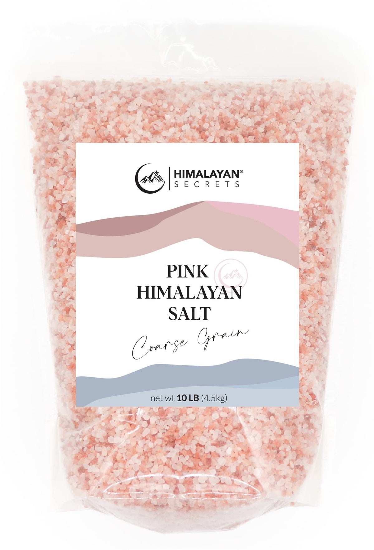 Himalayan Secrets Pink Rock Salt - 10LB - Fine, Powder Grain Bulk Size - 100% Natural & Unrefined (Coarse (2-3mm))