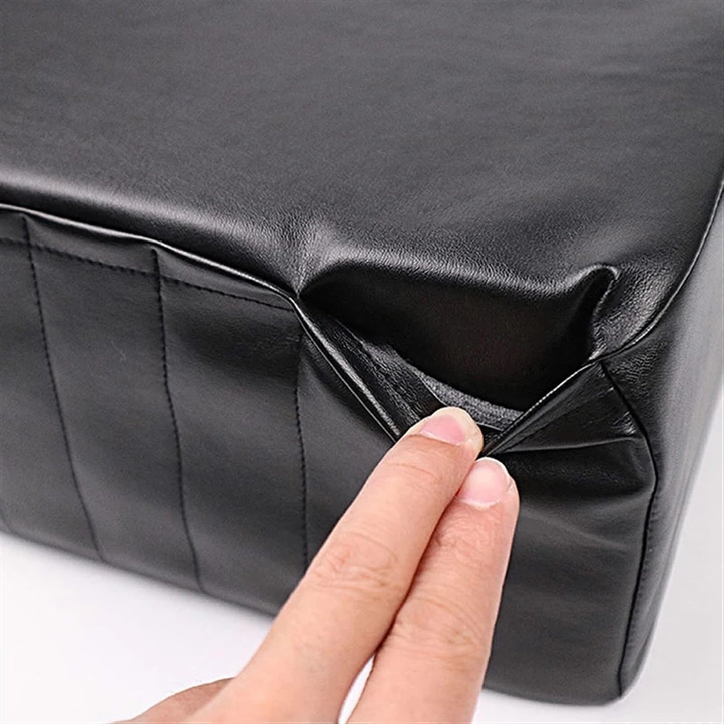 wdcfxy Professional Salon-Grade Lash Pillow for Eyelash Extensions - Black Leather Lash Bed Pillow with Memory Foam Support & Removable Washable Cover, Ergonomic Head Rest for Beauty Salons, Home Use