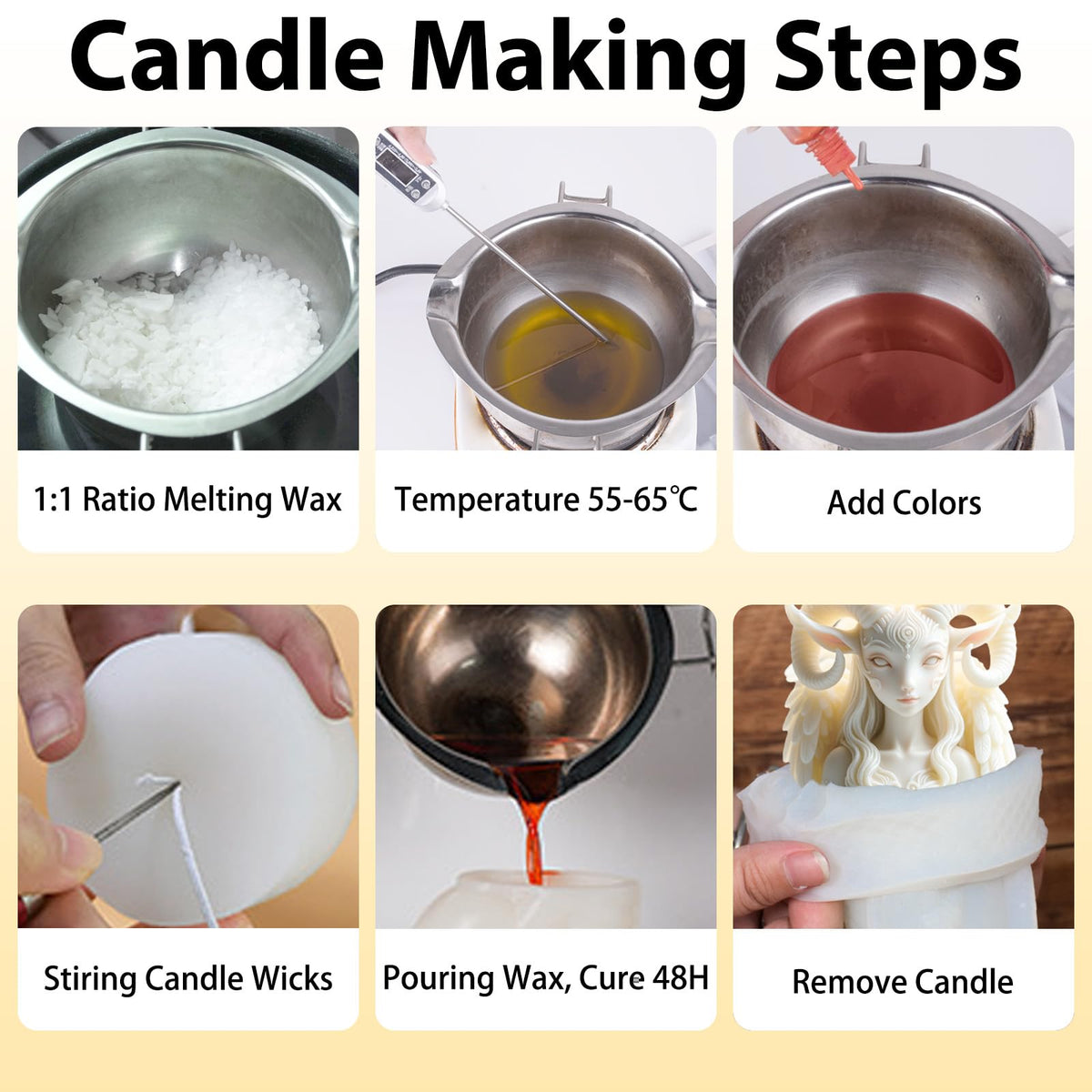 Goat Horn Elf Silicone Candle Mold, 3D Elf Portrait Resin Casting Silicone Molds for Home Decor, Soap & Candle Making, DIY Epoxy Resin Craft Mold