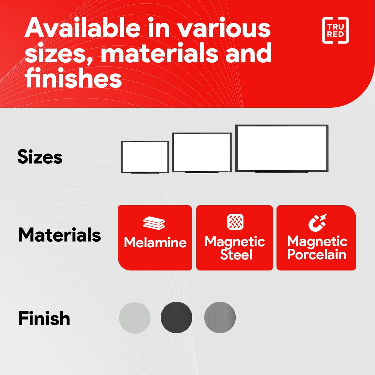 TRU RED Magnetic Porcelain Whiteboard | Dry Erase Board for Wall, White Board with Black Frame, 6 ft x 4 ft, 4 Chisel Tip Markers Included