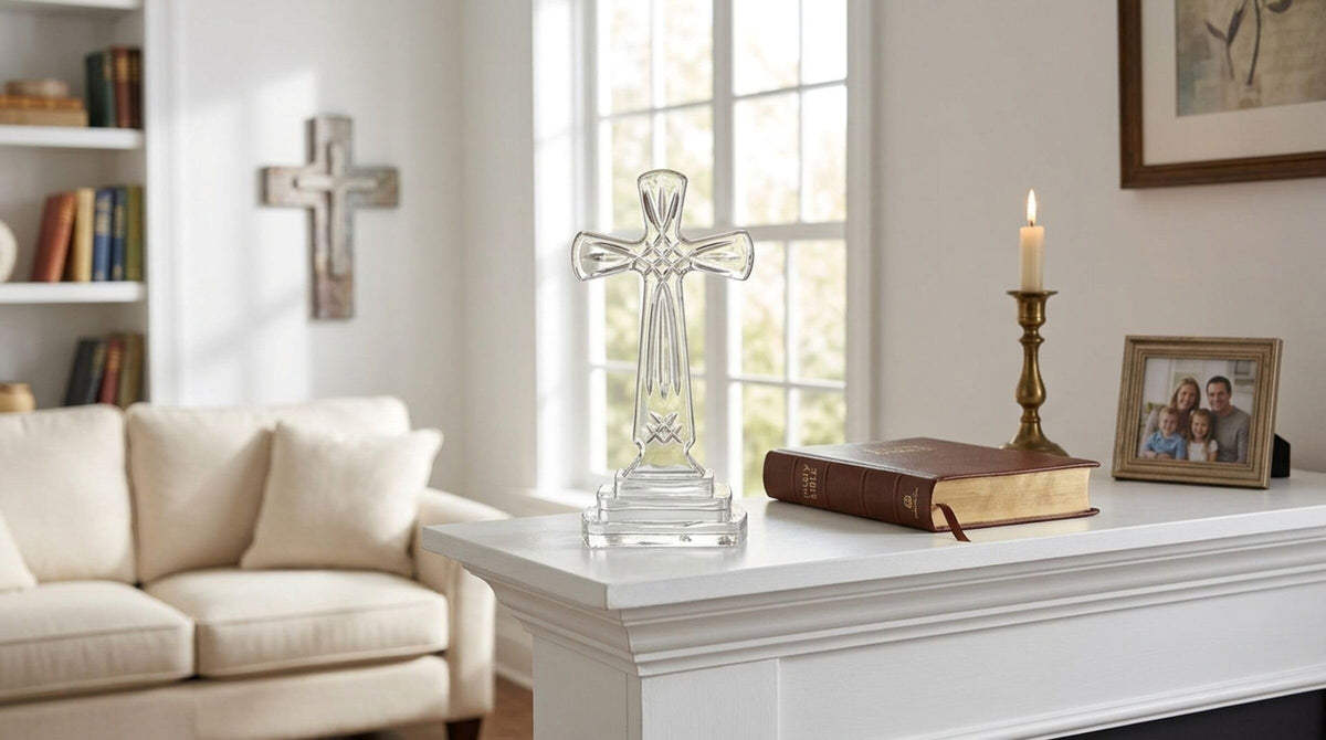 Mikasa Celebrations Rejoice Glass Crystal Cross, 9-Inch, 2.56" x 4.13", Clear