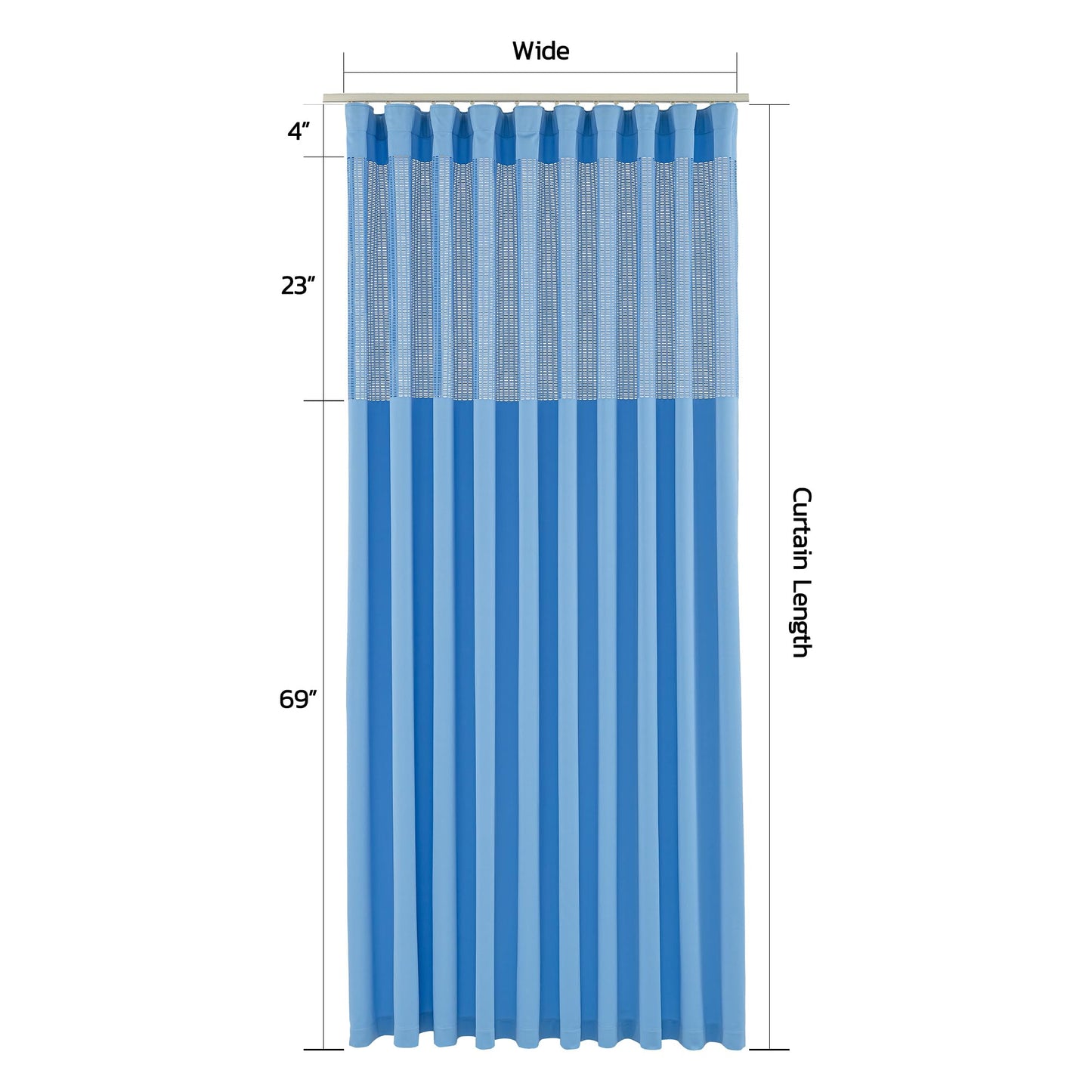 Phating Flame Retardant Hospital Curtains Room Divider, Cubicle Divider Privacy Medical Curtains for Hospital, Clinic, Lab(1 Panel, 15x8FT,Dark Blue)