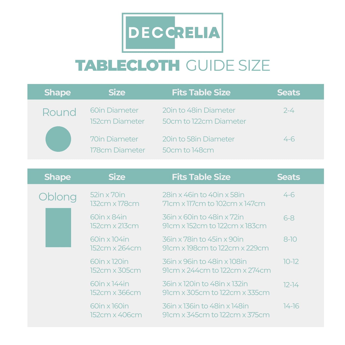 Decorelia Waterproof Round Linen Texture Tablecloth 60 inch, Decorative Farmhouse Tablecloths Anti-Scratch Table Cover for Holiday, Banquet, Dining& Kitchen Table (60 Inch, Round (2-4 Seats), Aqua)