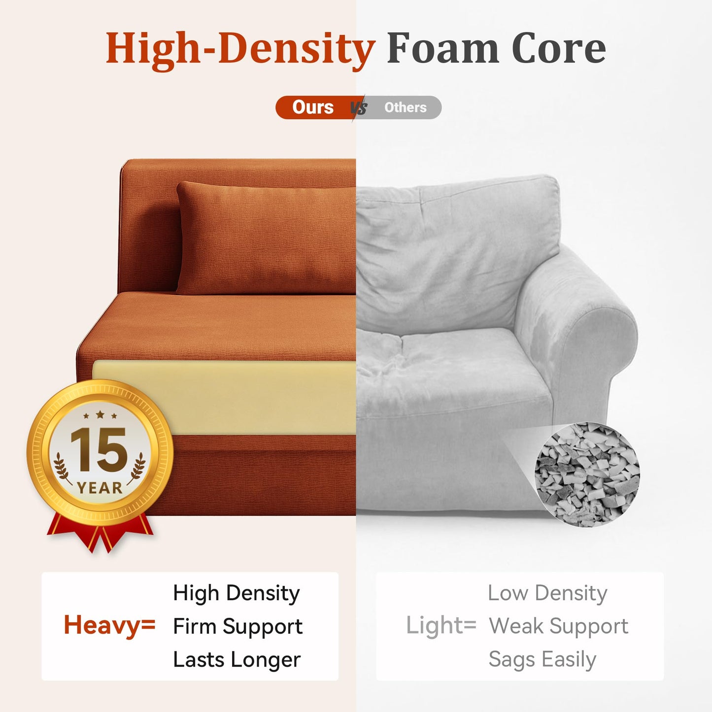 KAPEETOO Fold Out Chair Bed, Folding Sofa Bed, 3 in 1 Convertible Sleeper Chair Bed for Nap, Transformable Sofa Bed for Apartment,Dormitory,Bedroom