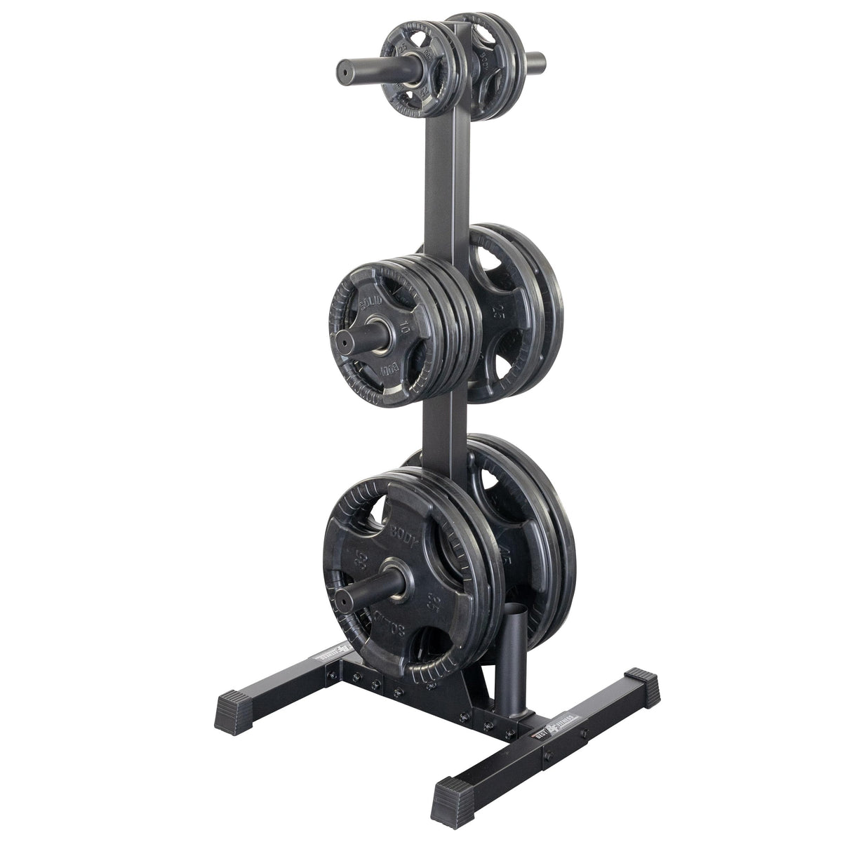 Body-Solid (BFWT10B) Weight Tree Rack for Olympic Plates - Bumper Plate Storage, Weight Plate Holder