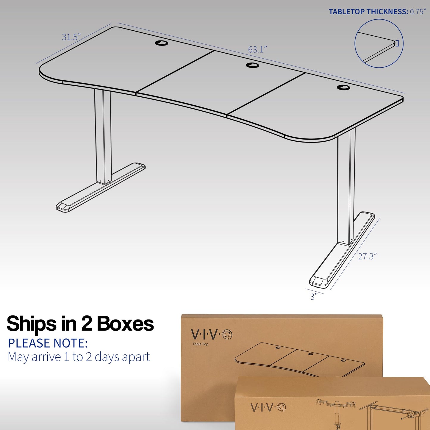 VIVO Integrated 63 x 32 Inch Electric Standing Desk and Motorized Dual Monitor Mount, 1 Touch Height Adjustment, Fits up to 32 inch Monitor Screens, Memory Control Pad, Black, DESK-KIT-SET1B