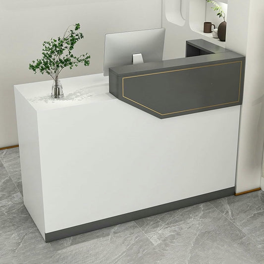 WRTYHGVGT Reception Desk, Front Counter, Reception Counter Desk, L Shaped Retail Checkout Counter with Lockable Drawers, for Lobby Hotel Beauty Salon(Natural,100cm/39.3in)