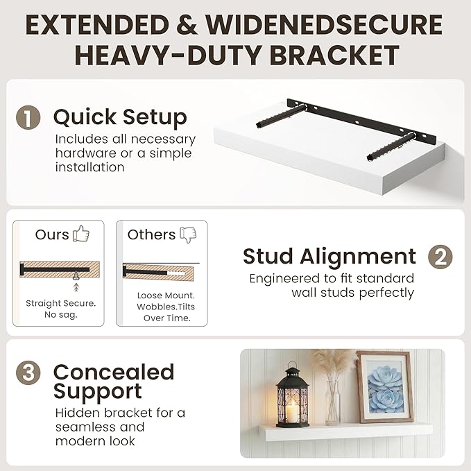 Dreamland White Floating Shelves