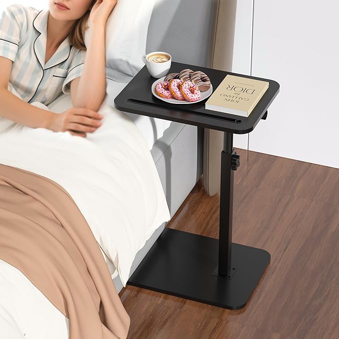 Black Side Tray Table for Couch