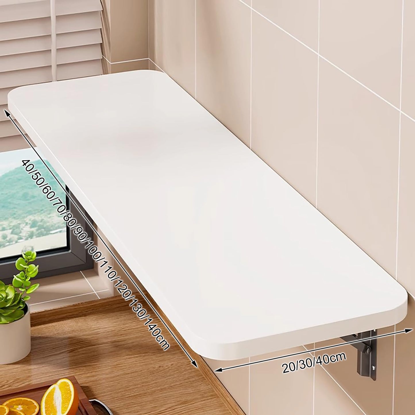 Foldable Wall Table Space-Saving Murphy Table for Small Rooms/Home/Office/Laundry/Kitchen 70x30cm/27.5x11.8in Wood Finish Perfect for Compact Spaces