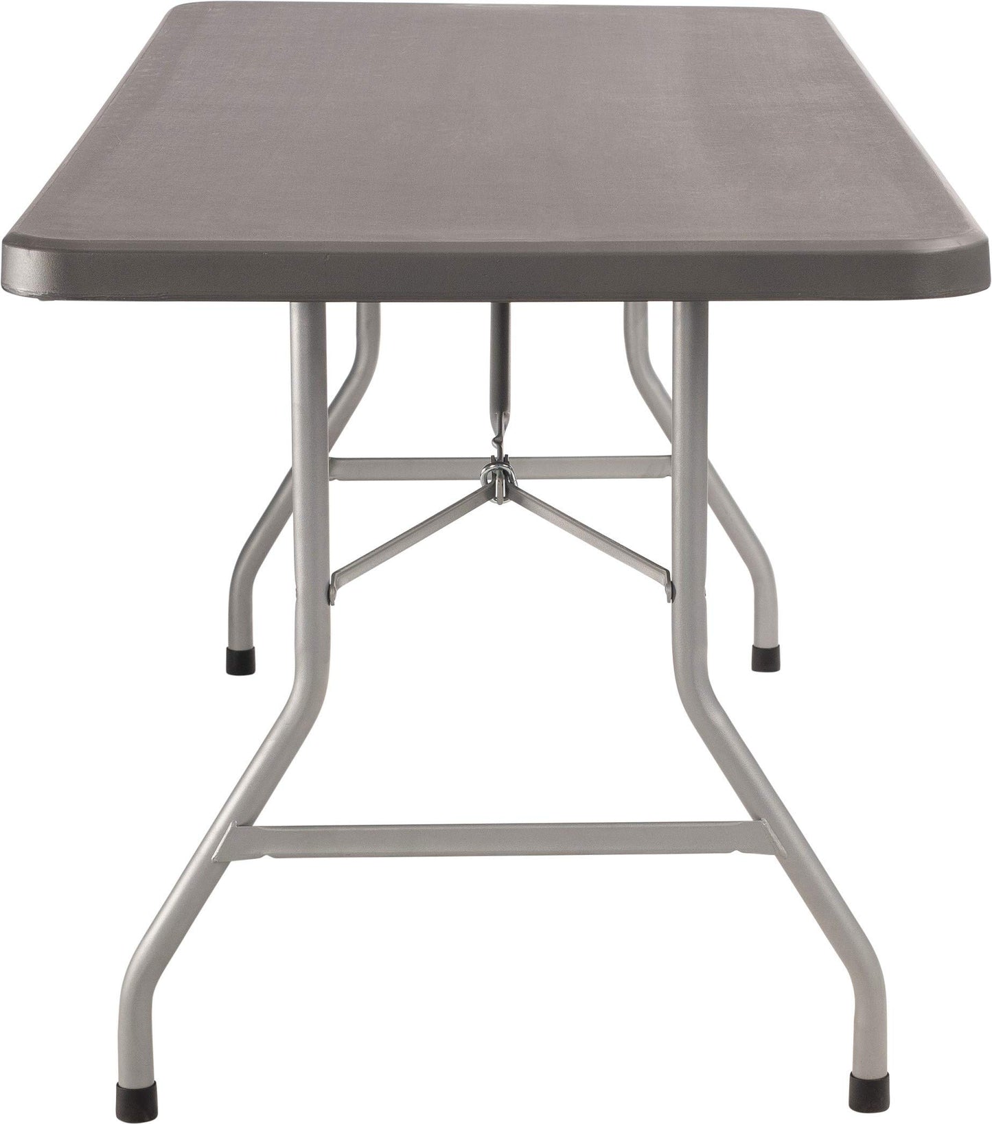National Public Seating 30" x 72" Plastic Folding Table - Adjustable, Heavy-Duty, Portable, Indoor/Outdoor Table for Office, Camping, Events & Parties – Scratch & Heat Resistant, Charcoal Gray