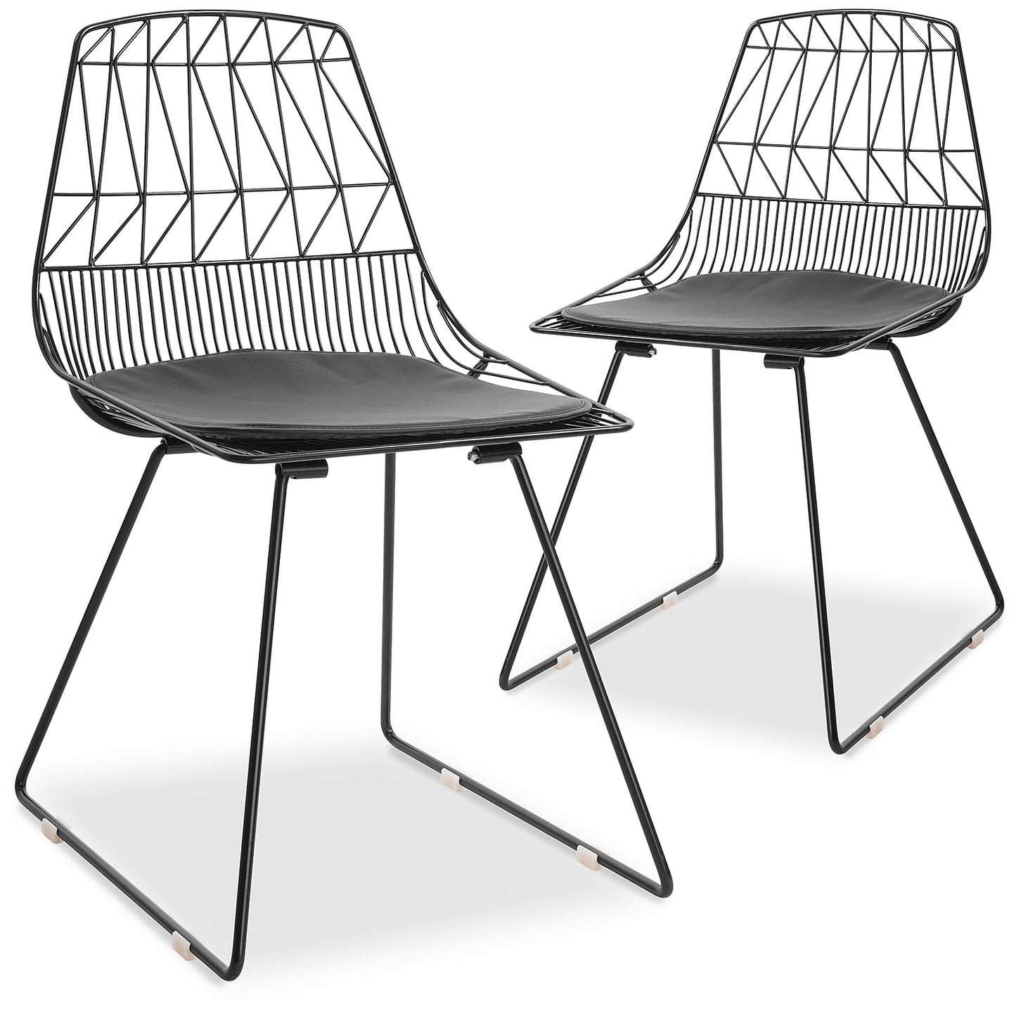 Adore Decor Vivi Metal Dining Chair, Set of 2, Noir Black