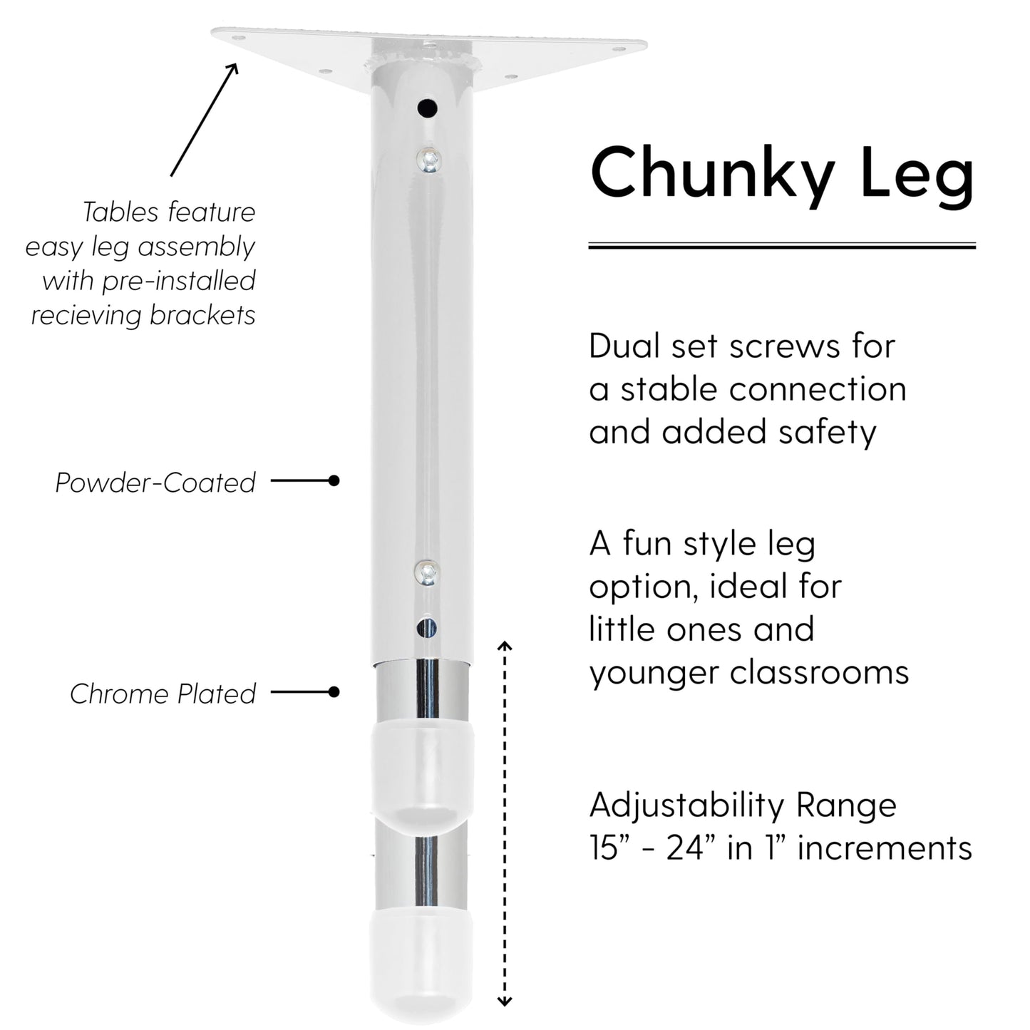 FDP Round Activity School and Classroom Table (48 inch) with Modern Woodgrain Laminate Top, Chunky Toddler Legs for Early Learning Environments, Adjustable Height 15-24 inches - Maple Grain/White