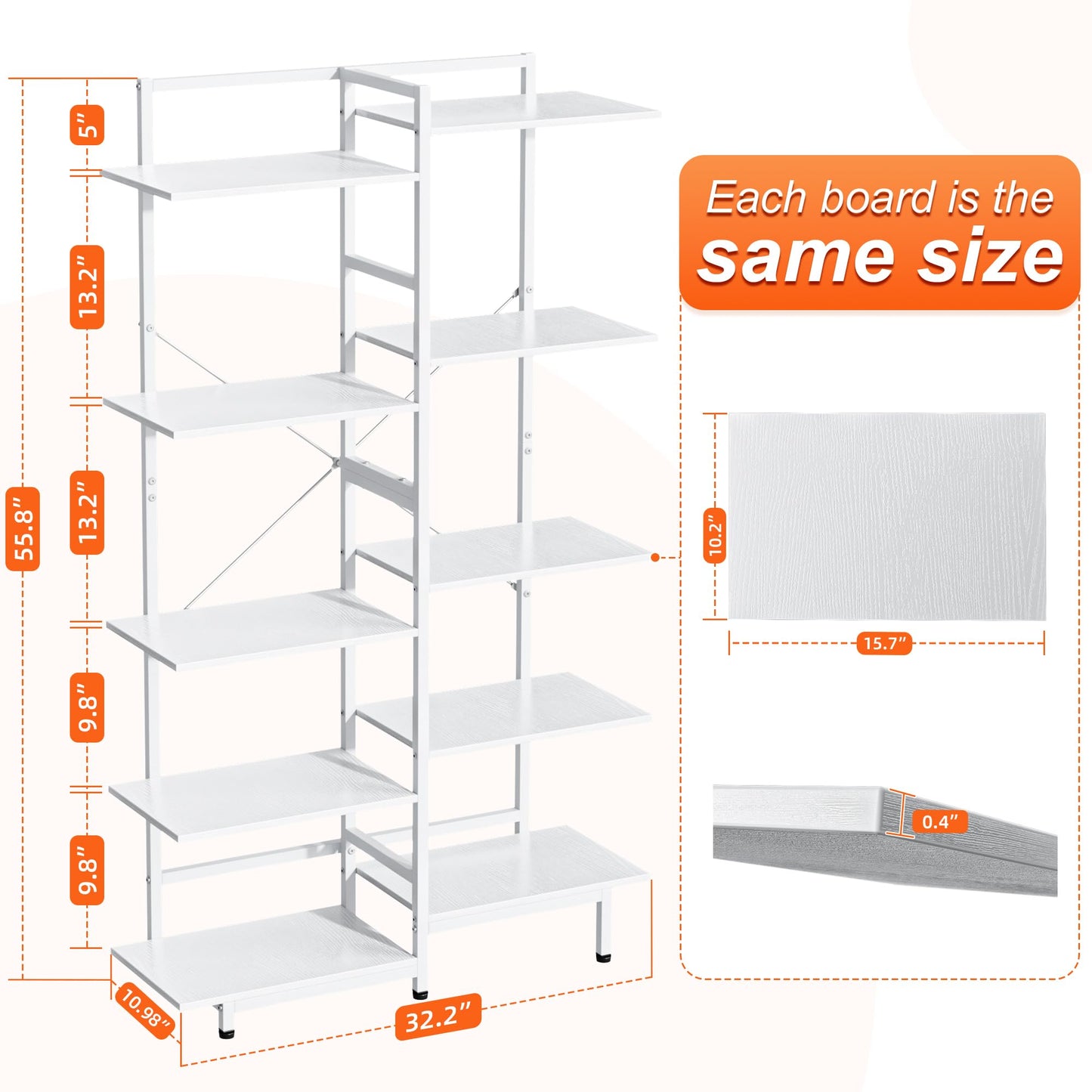 Aquzee Purse Display Shelf, 5 Tier Purse Rack, Tall Purse Organizer, Bag Handbag Organizers for Women Closet Cloakroom Bedroom Entryway, White