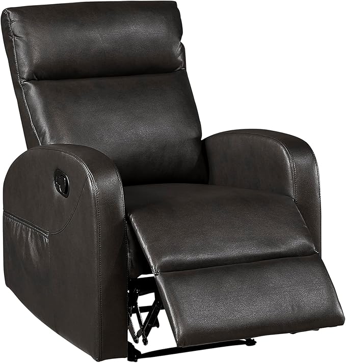 Lexicon Manual Recliner Chair, Faux Leather Reclining Chair, Wall Hugger
