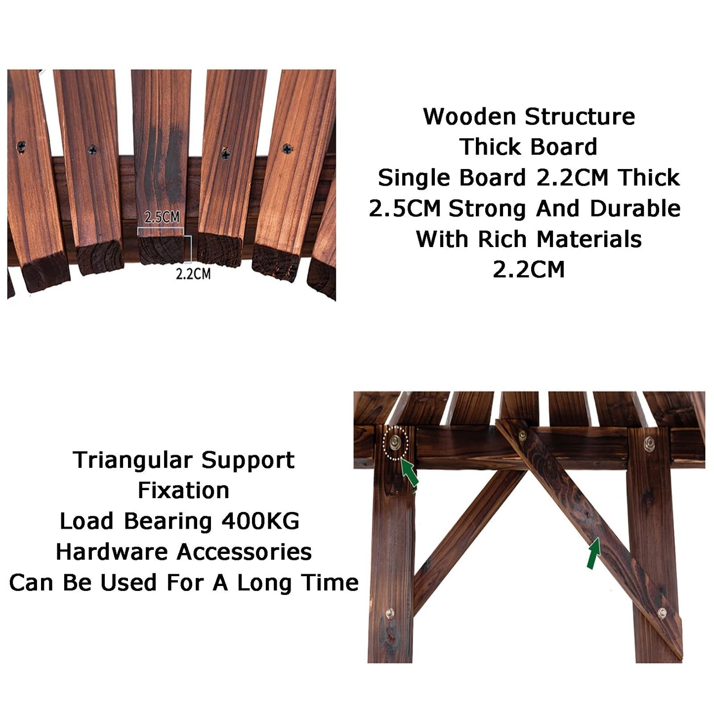 Curved Wooden Tree Bench Wrap Around - Unique Outdoor Seating for Lawn, Poolside & Backyard Decor (Benches Only)