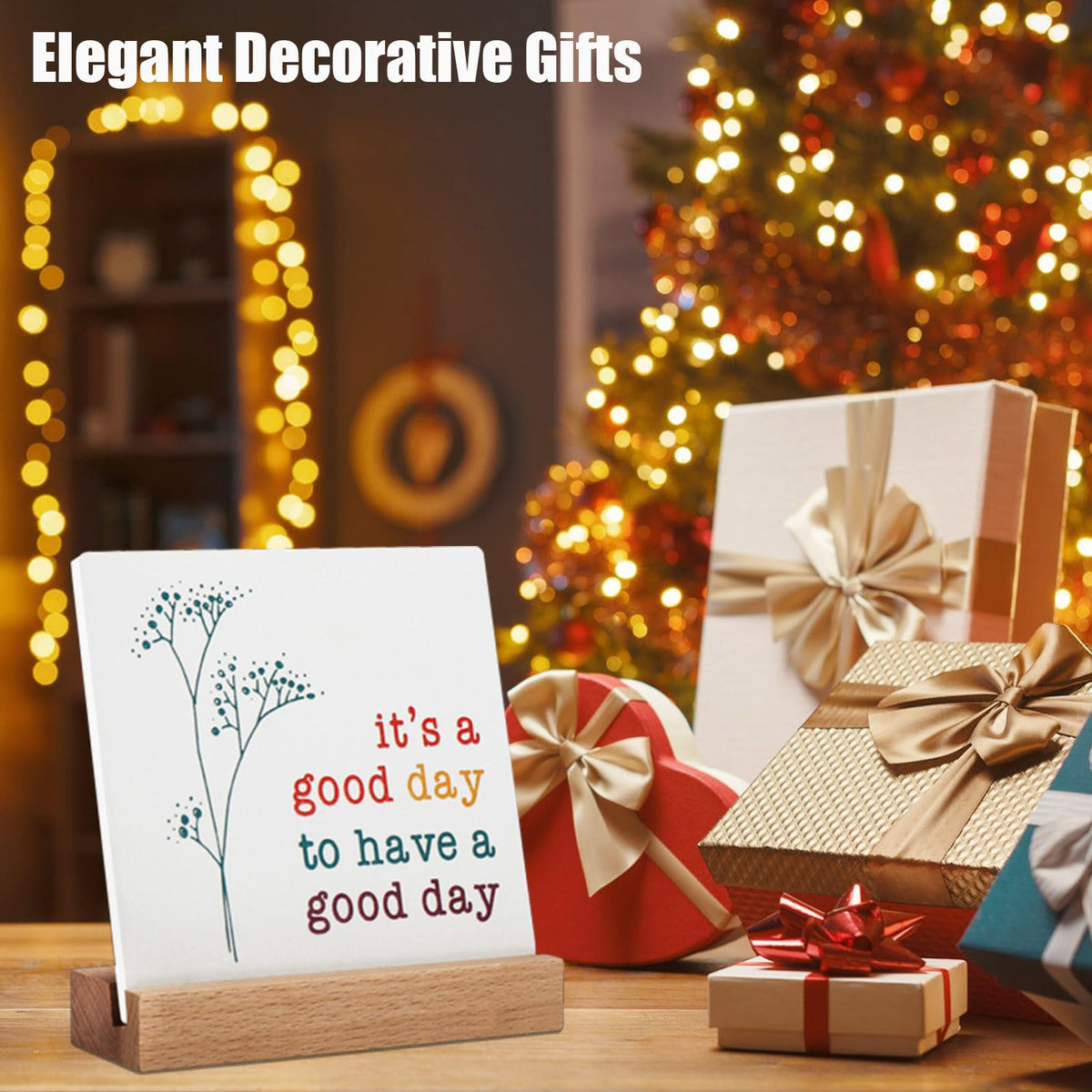 Positive Decor for Home Office, Motivational Gifts for Women, It's a Good Day Sign Inspirational Desk Art Decor, Emotion cheerful Support Mindset Good Vibes Decoration