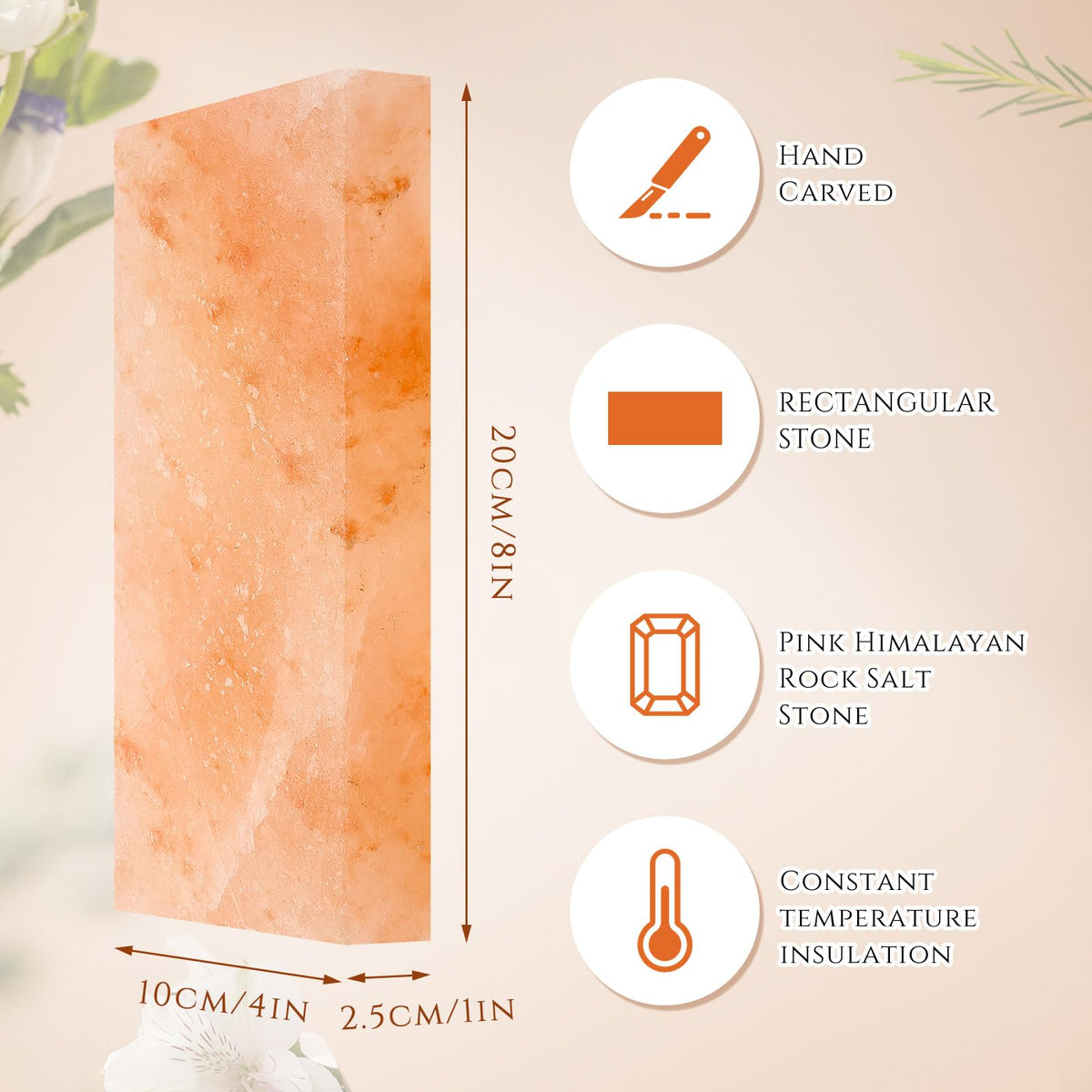 Swiffen 12 Pcs Himalayan Salt Tiles for Sauna Spa, 8 x 4 x 1 Inches, Natural Pink Salt Bricks Bulk Stone Blocks for Building Sauna Room, Spa Walls, Massage, Dry Aging, Wellness Centers, Home DIY Decor