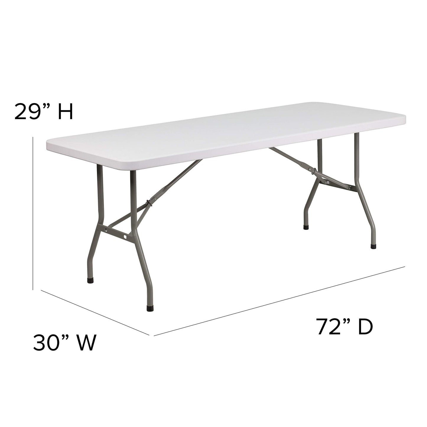 Flash Furniture Elon 6' Rectangular All-Occasion Plastic Folding Event Table, Folding Banquet Table for Indoor/Outdoor Events, White