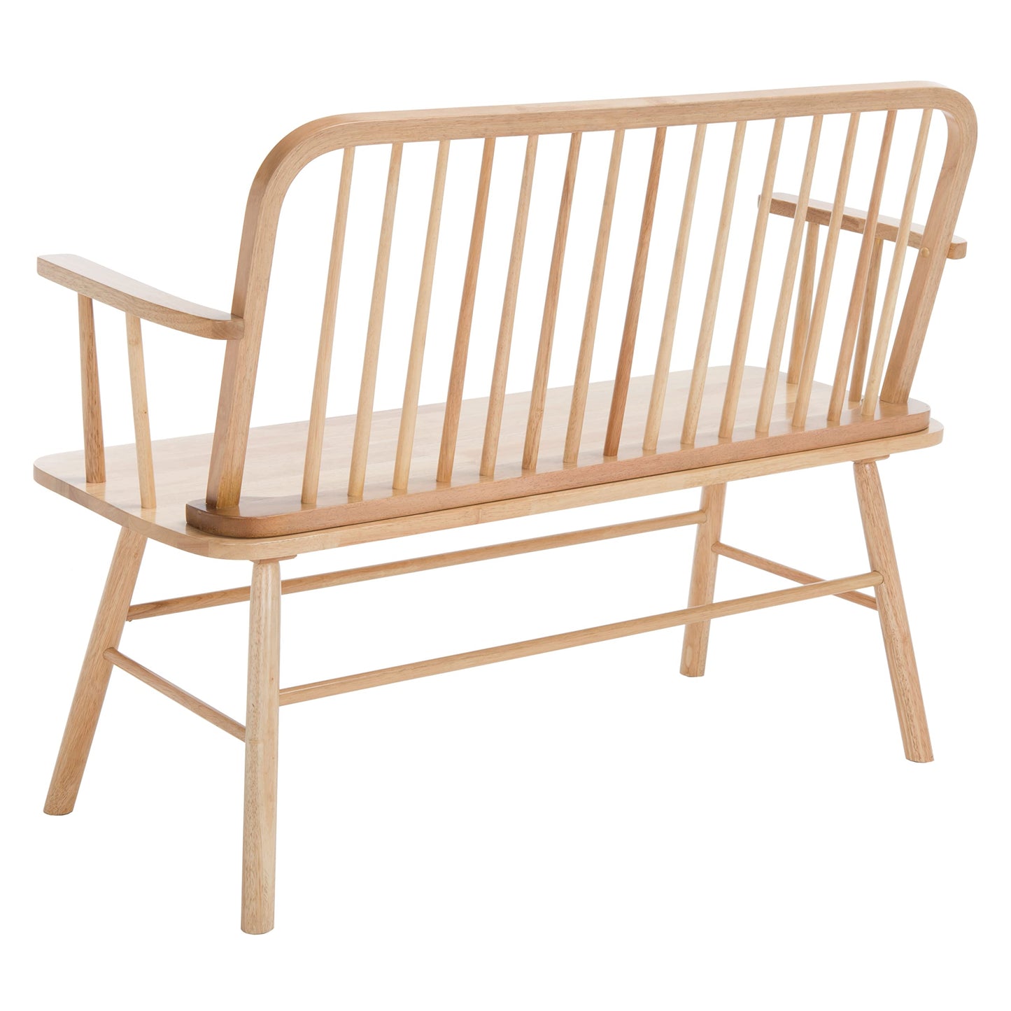 SAFAVIEH Home Collection – Lucilia Spindle Bench, Natural Solid Wood Entryway or Dining Bench, Windsor Style Seating (BCH8501A)