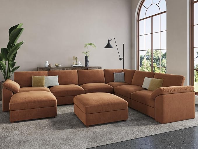 EASE MOOSE Oversized Sectional Modular Sofa, Chenille Large u Shape Sectional
