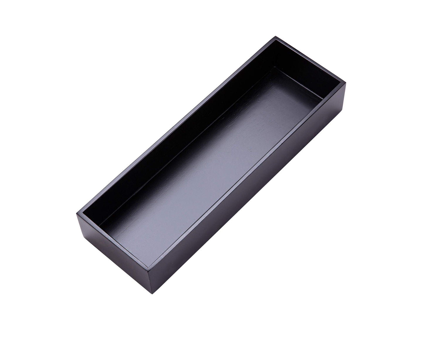 Sansnow Bamboo Drawer Organizer Box for Office Home Black Orgnizer Boxes Office Organizer Boxes, Black 12"*4"