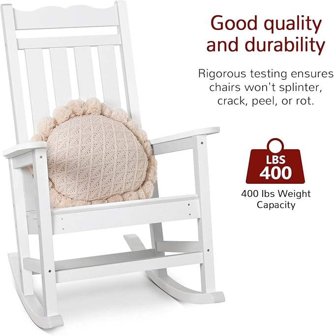 Stoog Set of 2 Outdoor Rocking Chairs, HIPS Plastic Porch Rocker