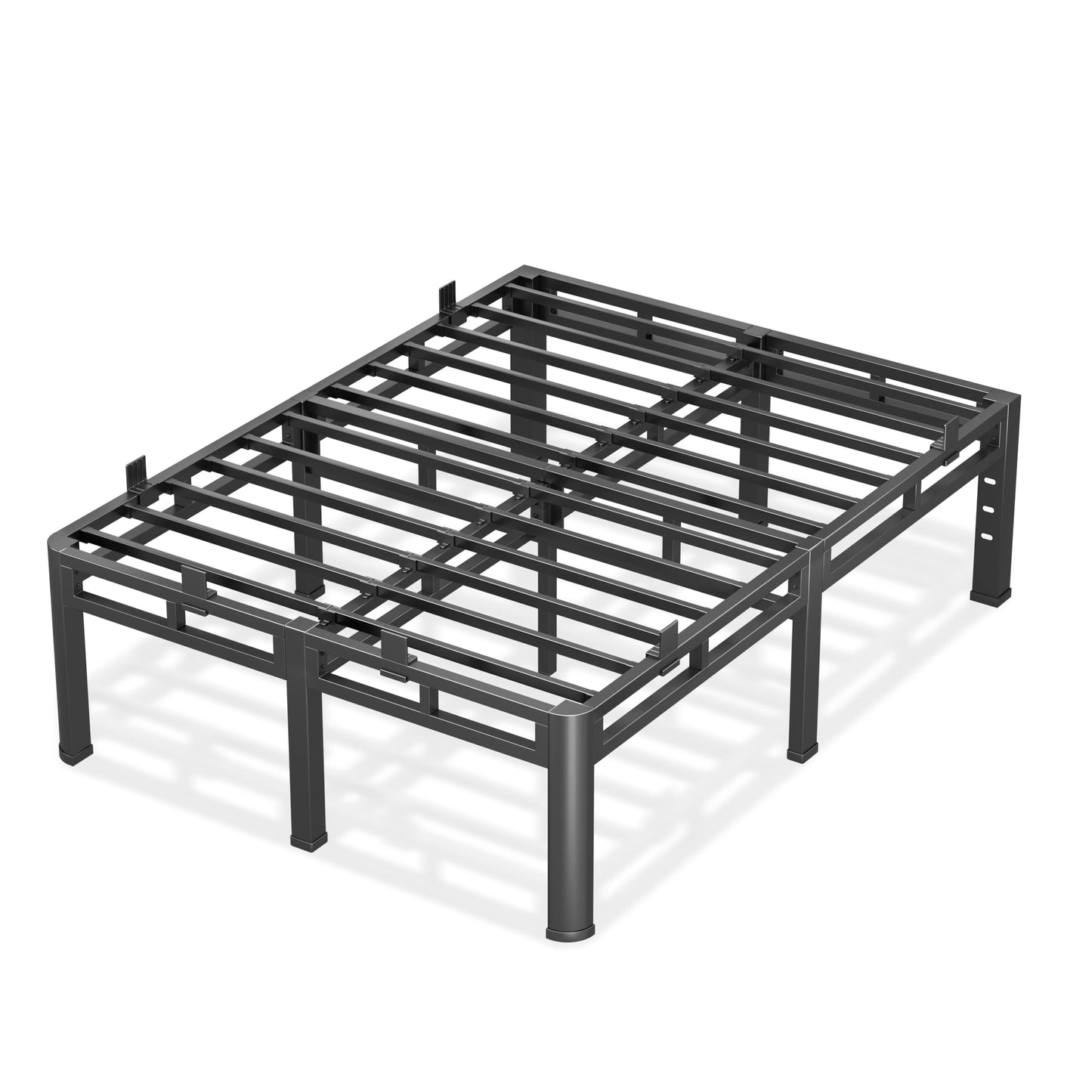 Anyroom Bed Frame Queen Size 24 Inch Tall, Double Layer Heavy Duty Metal Platform 4000 lbs Capacity, Bed Frames with Headboard Holes，Round Corner Legs, Mattress Slide Stopper, Easy Assembly