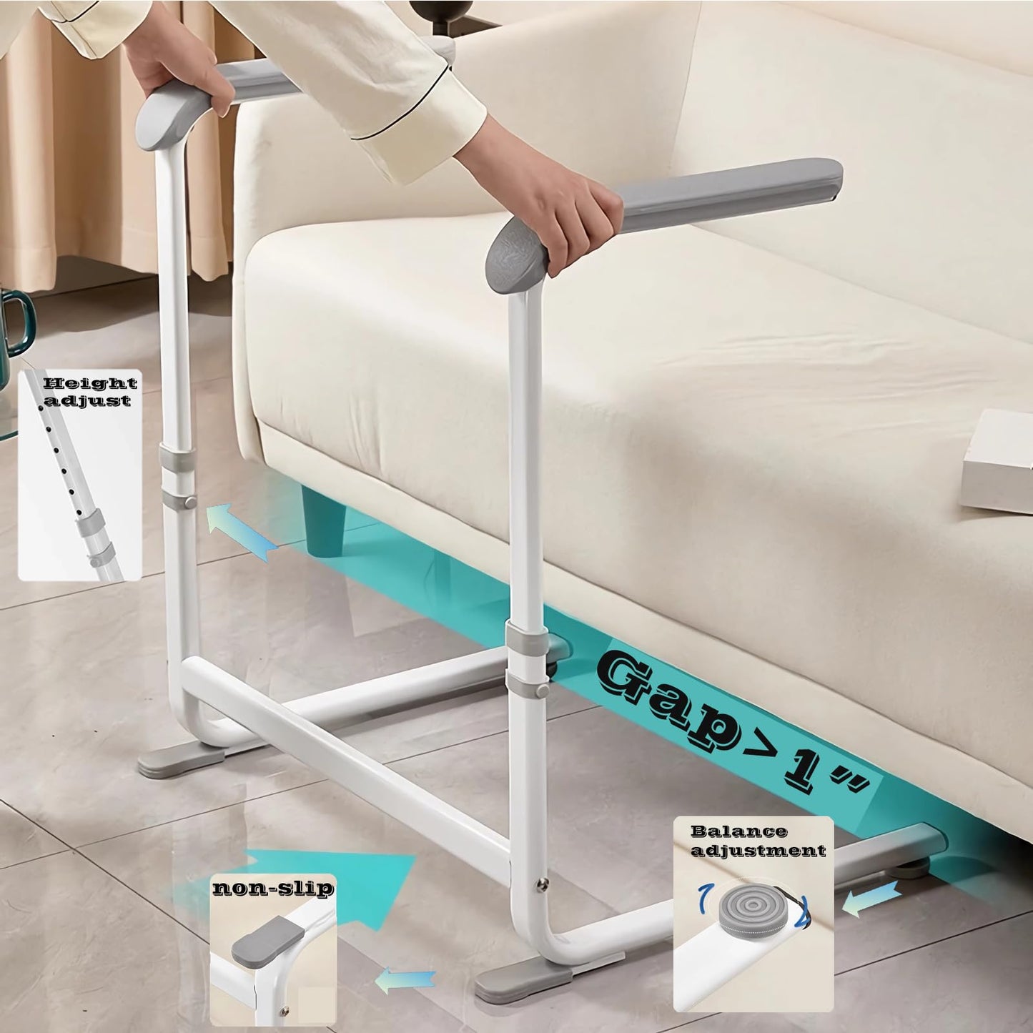 Adjustable Sofa armrest, Supporting and Assisting Independent Living, Suitable for the Elderly and Disabled, Safe and Slip Resistant-Heavy Duty 6-Speed Sofa armrest