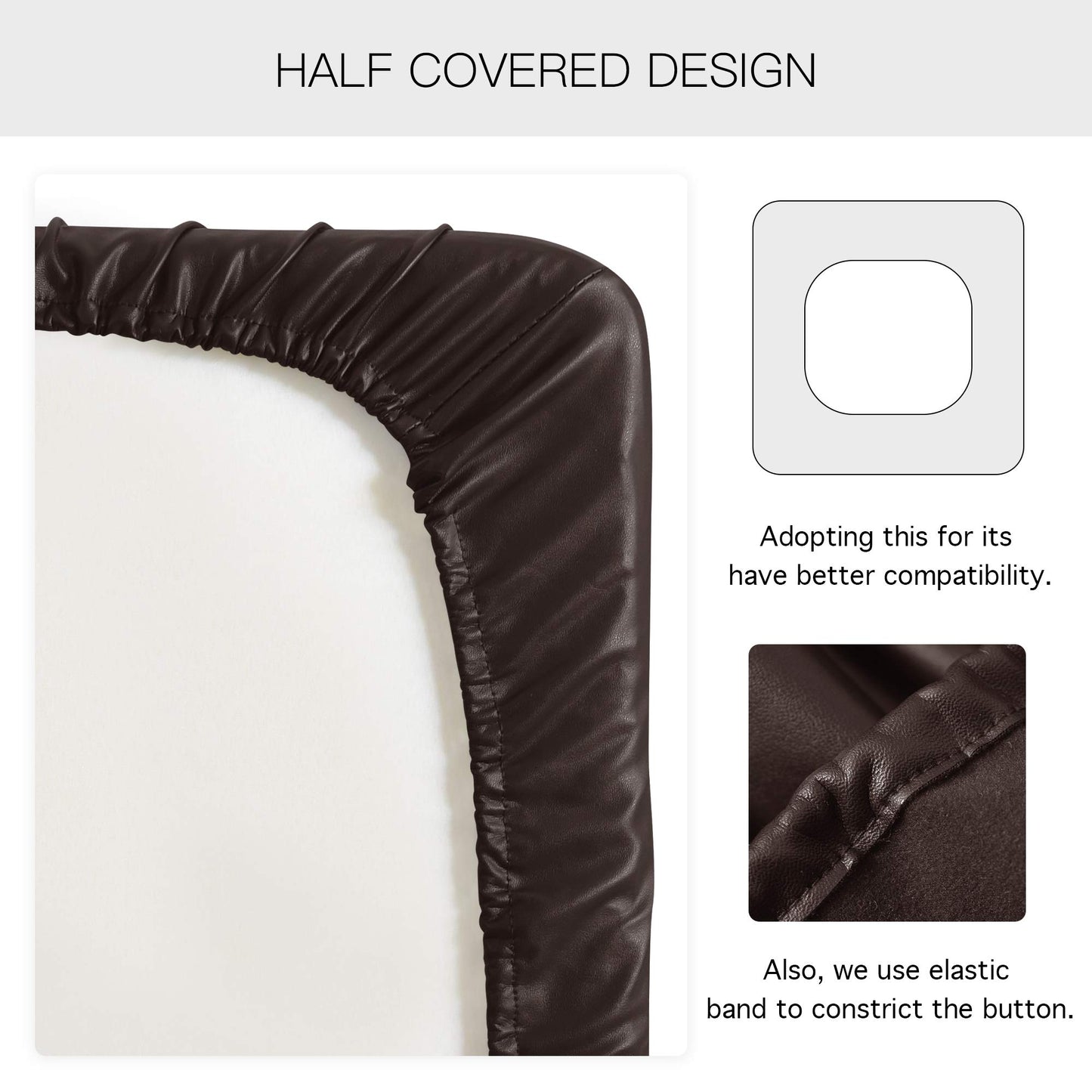 Yates Home PU Leather Couch Sofa Cushion Slipcover Water-Proof Elastic Chair RV Seat Covers Loveseat Sofa Furniture Protector Slip Cover for Settee Seater Replacement Living Room（3 Pieces, Chocolate）