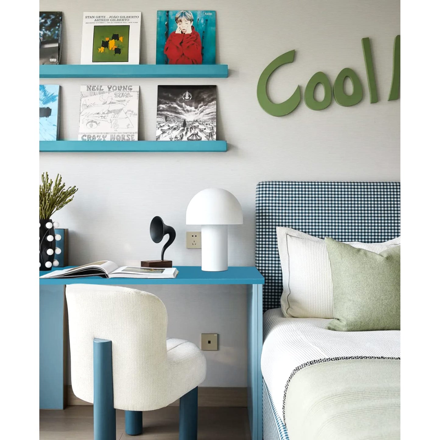 Kaboon Universal Table Top 45.67"x23.62", Solid One-Piece Desktop, Reversible Melamine Countertop, Double Desks, L-Desk DIY, Cyan