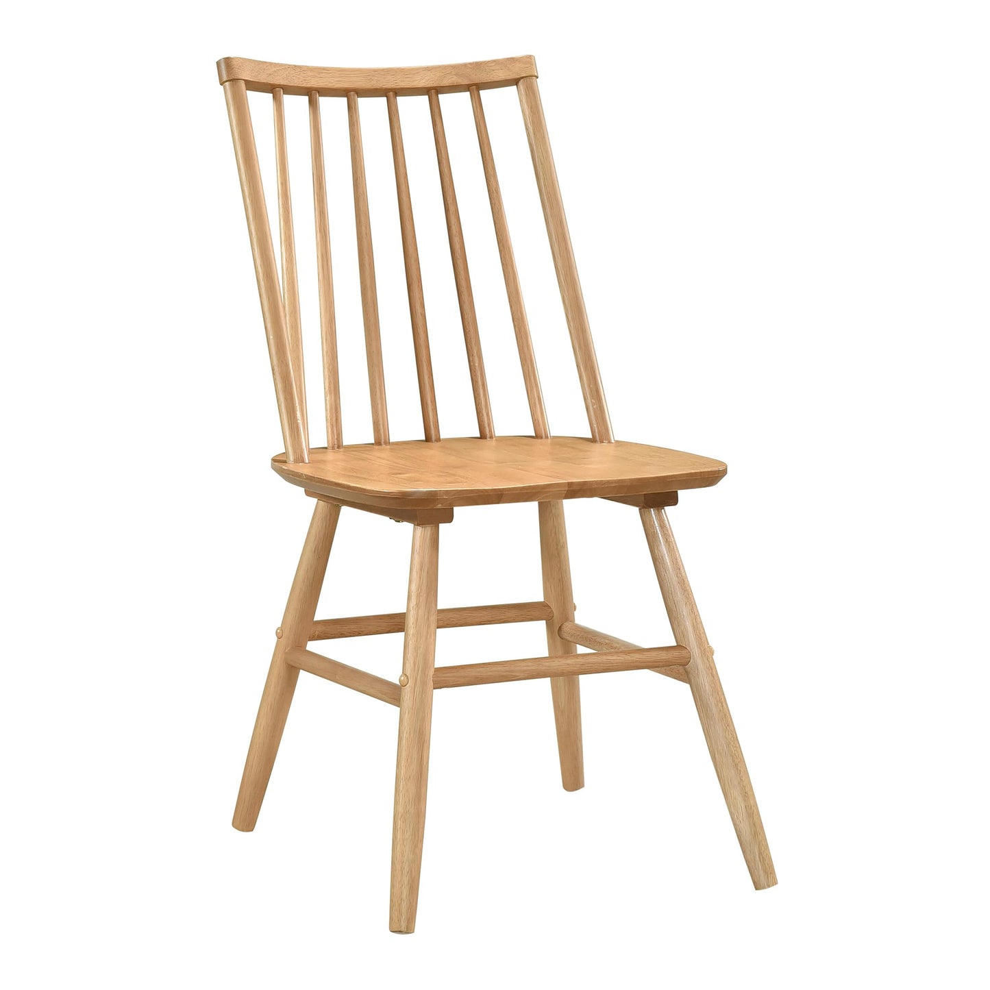 Lexicon Kitchen & Dining Room Chairs, Dining Chairs Set of 2, Spindle Back Wood Dining Chairs, Rubberwood Armless Dining Chairs, Modern Dining Chair, Easy Assembly, Natural Oak