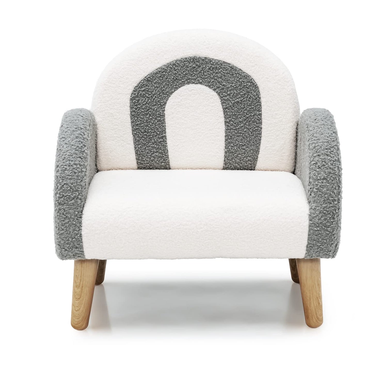 INFANS Kids Sofa, Toddler Armchair with Solid Wooden Frame Anti-Tipping Design Plush Fabric, Upholstered Children Chair for Kindergarten Playroom Preschool, Gift for Boys Girls, Toddler Couch