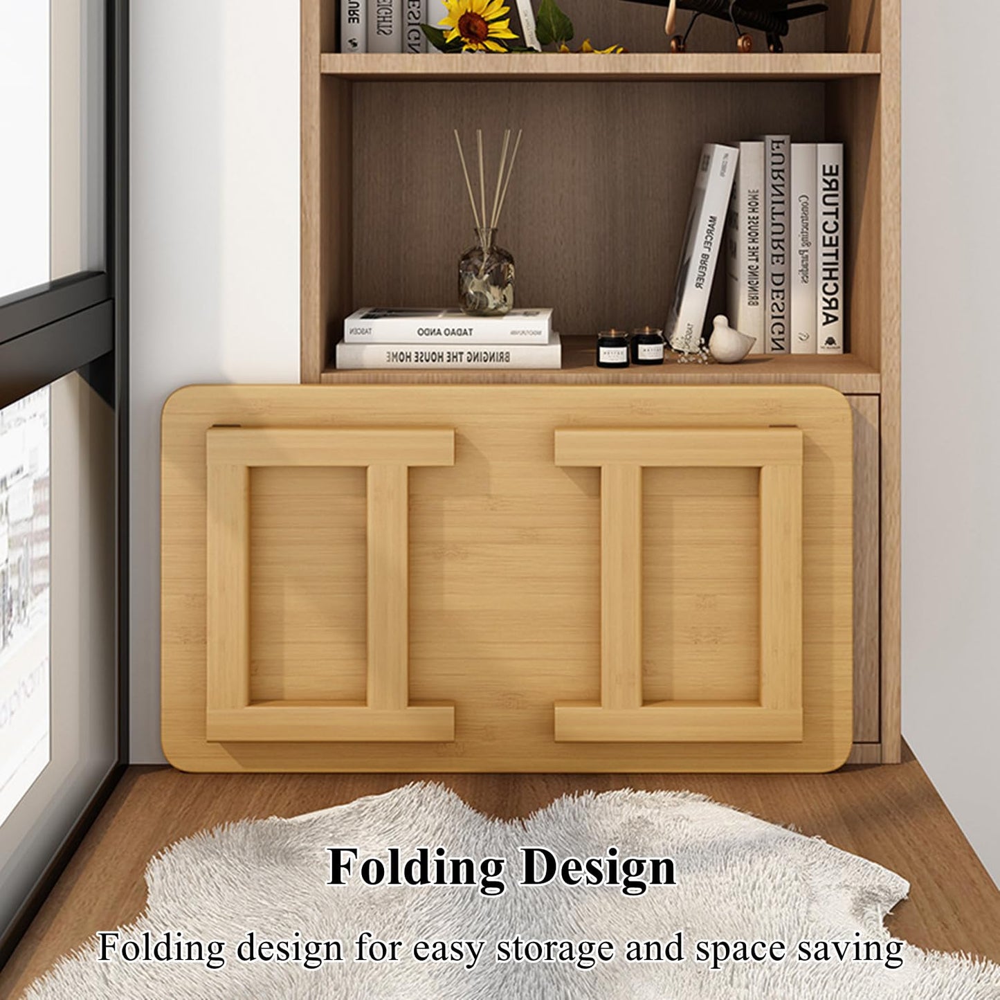 GLDGJMZ Foldable Tatami Coffee Table Japanese Style Floor Table with Folding Legs Antique Coffee Table Multifunctional Low Table Zen Coffee Table Living Room Bedroom Office