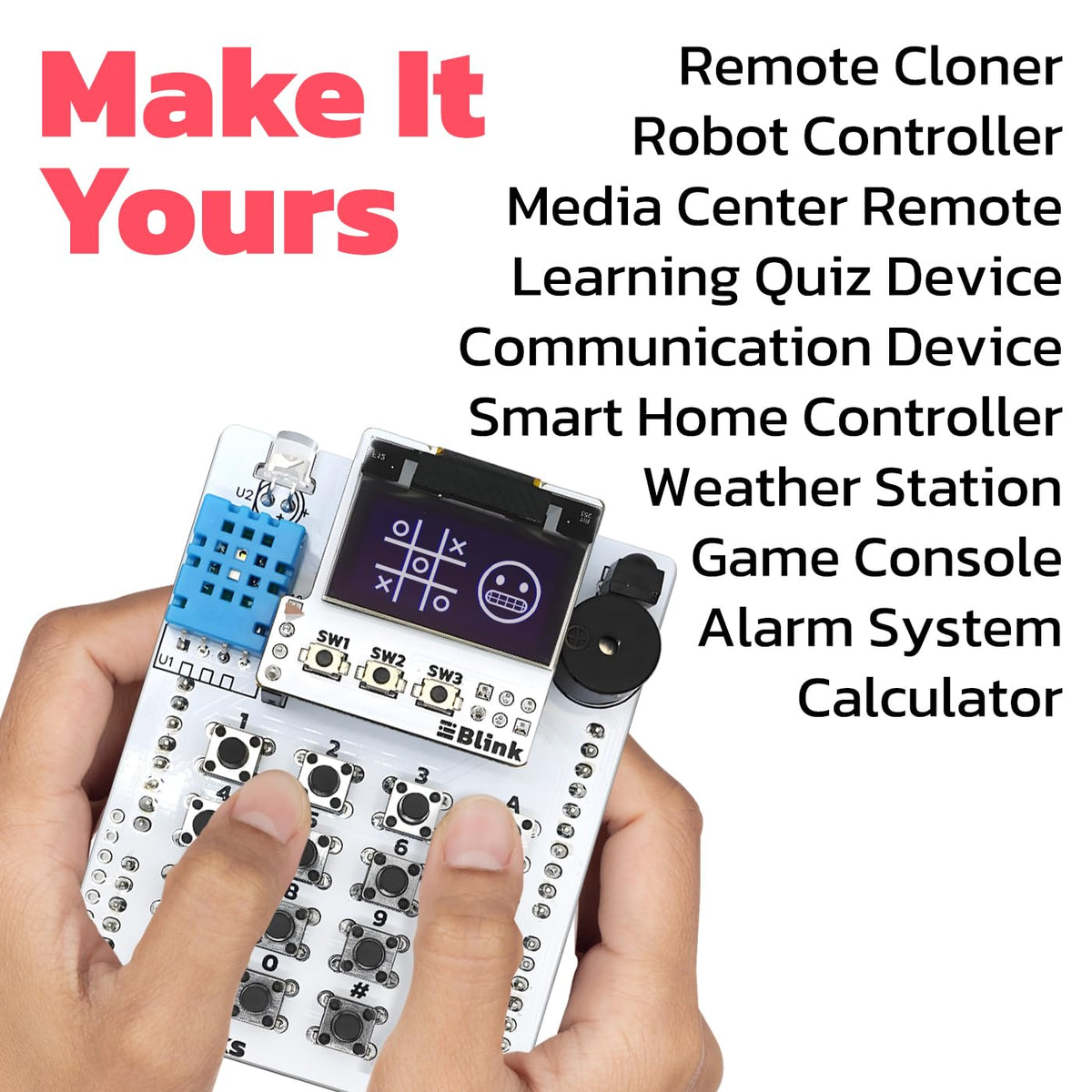 amomii IR Hacks - Soldering Practice Kit for Arduino UNO, Infrared Technology Shield with OLED Screen and 4x4 Keypad, DIY Electronics Project for Adults and Teens, Microcontroller Not Included