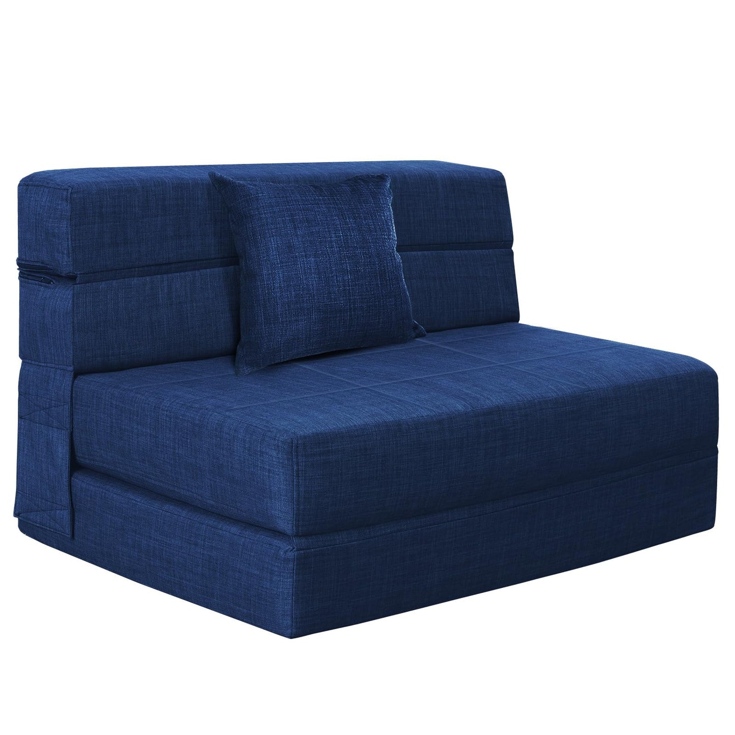 Nigoone Folding Sofa Bed Couch Memory Foam with Pillow Sleeper Chair Lazy Couch Twin Size Futon Convertible Guest Beds,Washable Cover,Dark Blue